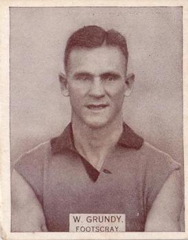 1933 Wills's Victorian Footballers (Large) #80 William Grundy Front